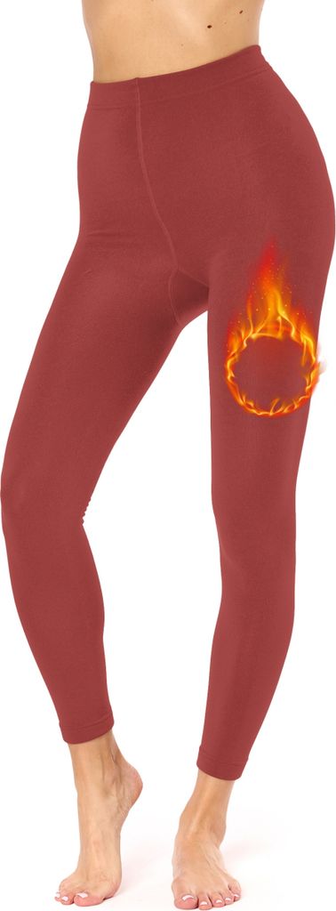 Merry Style Thermo Leggings Damen Gefütterte Thermoleggings MS-ATX-441 (Wein, M/L)