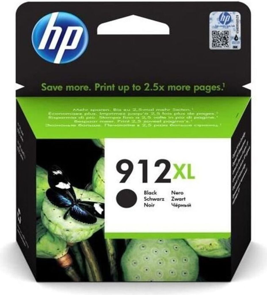 Tintenpatrone, HP 912XL, Schwarz, Hohe Kapazität, Original, 825 Seiten, Für OfficeJet 8010 Serie, OfficeJet Pro 8020 Serie