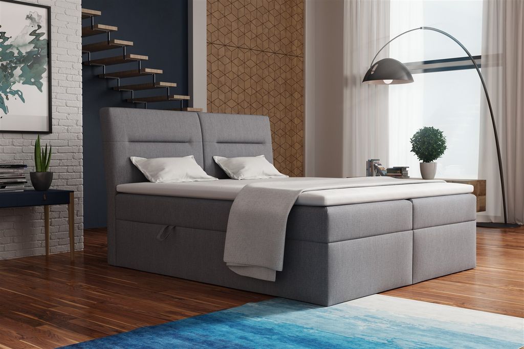 Boxspringbett Schlafzimmerbett LUAN 180x200cm inkl.Bettkasten