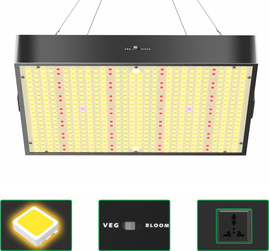 200W LED Pflanzenlampe dimmbar Vollspektrum für Zimmerpflanzen und Indoor-Anbau