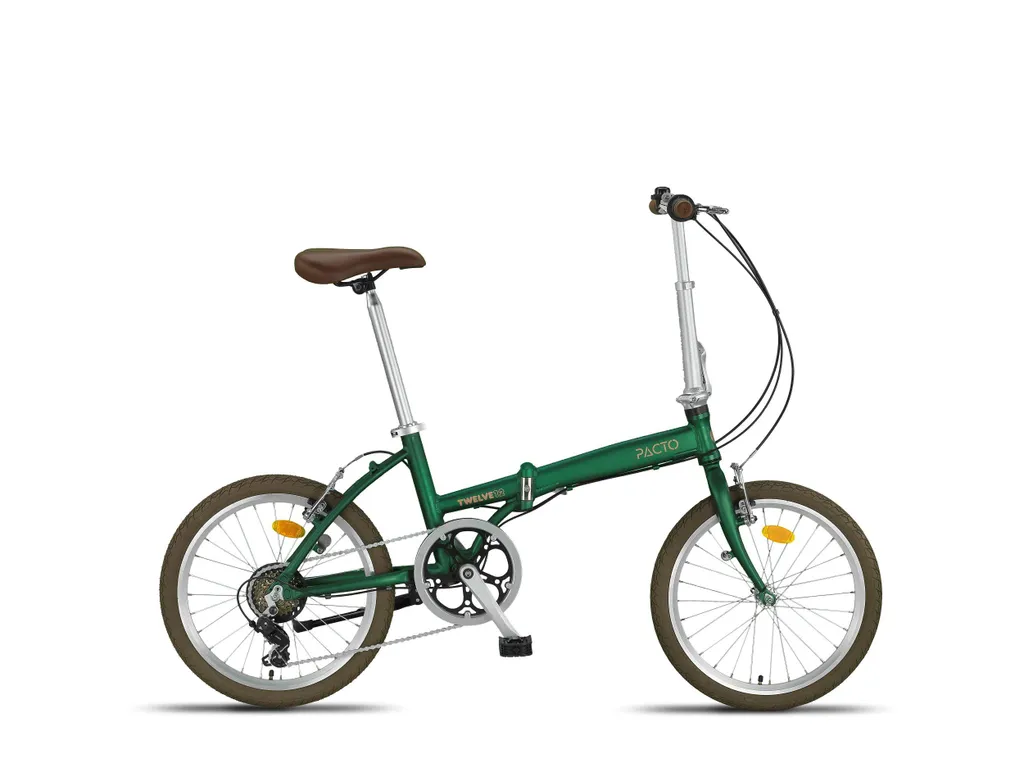 Vélo pliant urbain PACTO Twelve 20 pouces pour trajets quotidiens vert