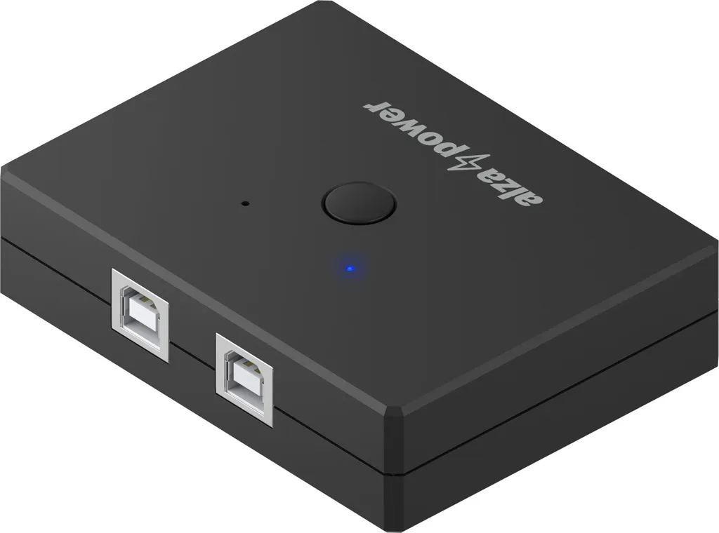 Commutateur sélecteur USB 2.0 compact 2 entrées 2 sorties noir mat KM