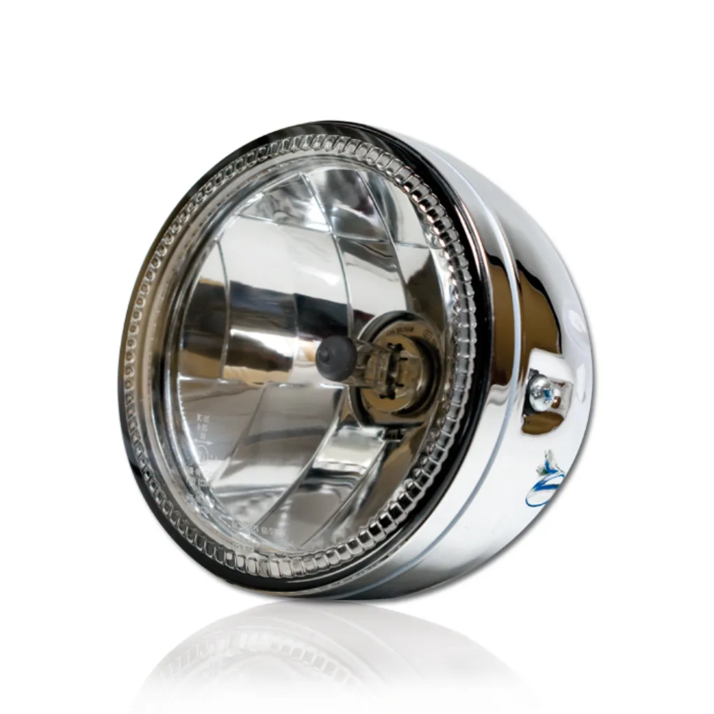 Améliorer Éclairage Moto avec le Phare Skyline 5-3/4 H4 Chrome Inox
