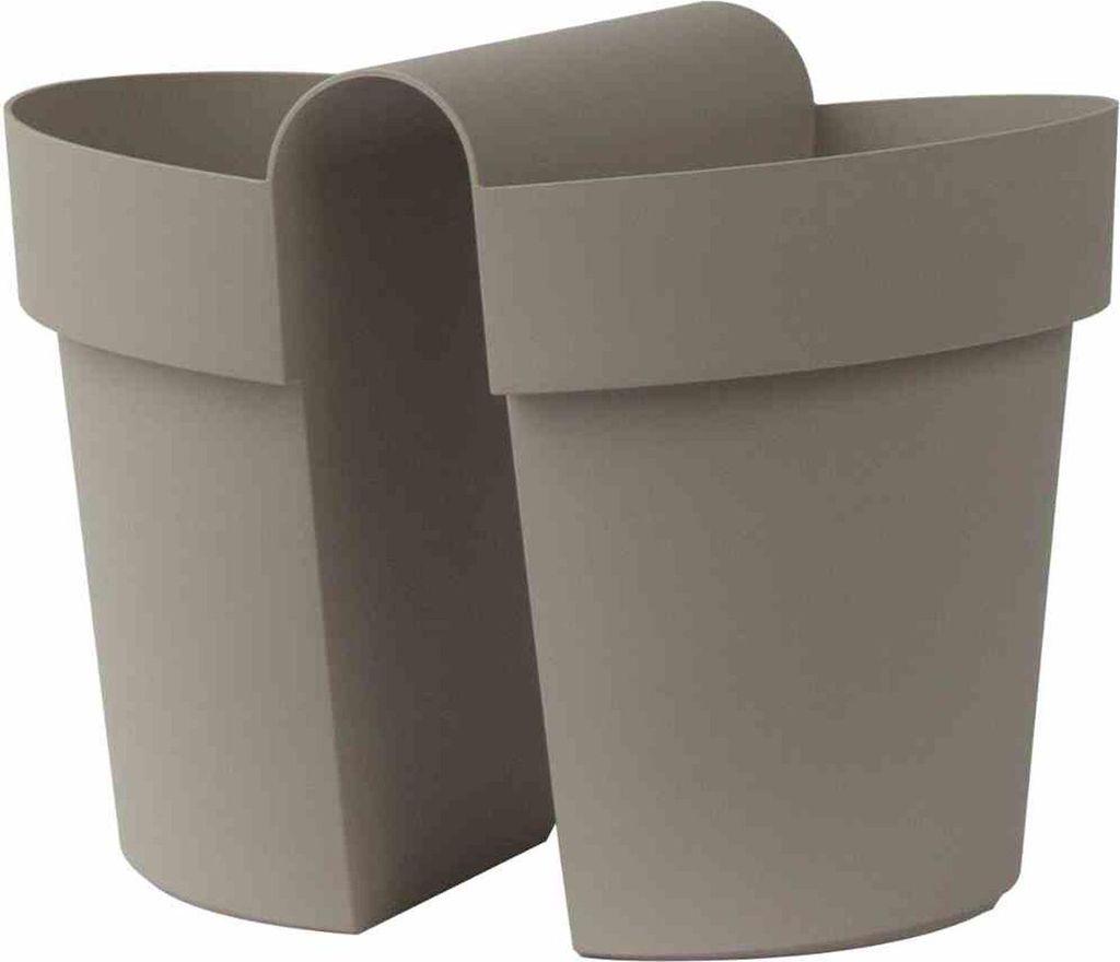 euro3plast 303-2G9 Balkonhängetopf BE-UP mit Wasserreserve 25cm,taupe, taupe