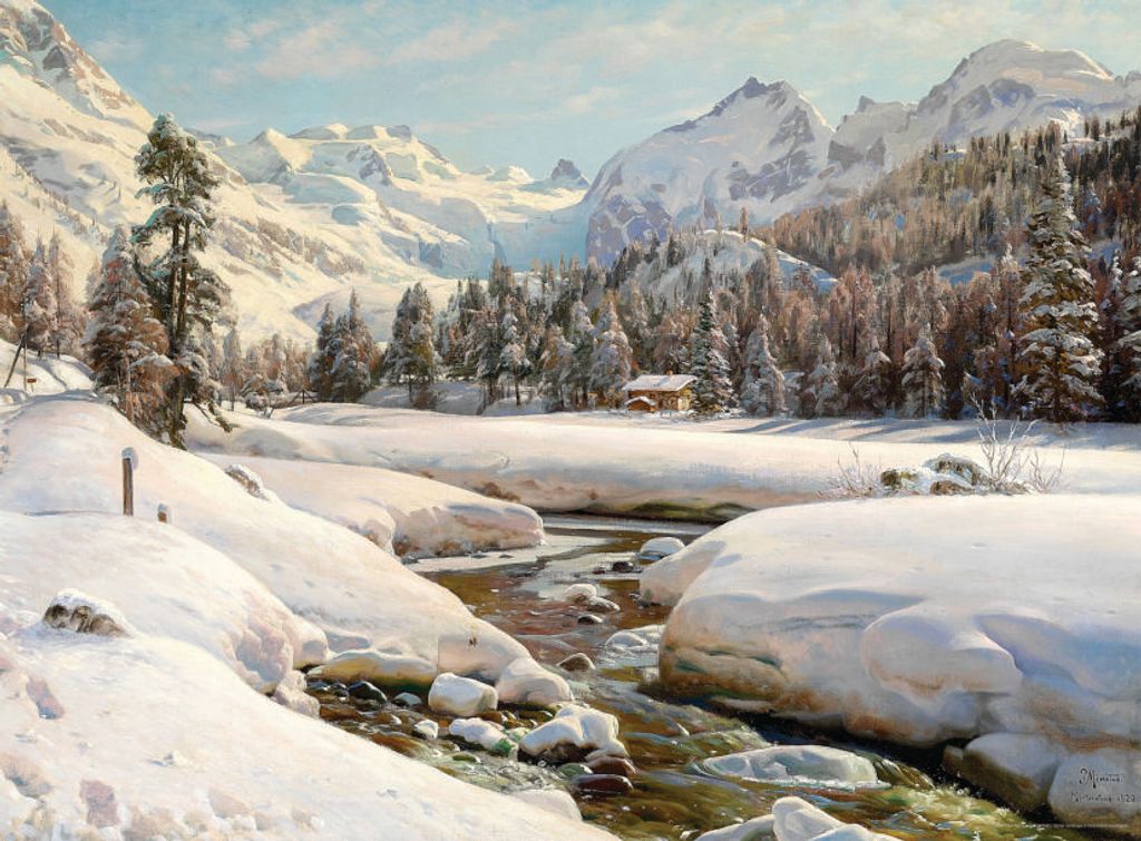 D-Toys Puzzle Peder Mørk Mønsted Winterlandschaft Schweiz 1000 Teile
