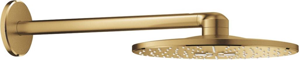 GROHE Kopfbrauseset Rainshower SmartActive 310 2 Strahlarten horizontaler Duscharm 430 mm runde Form cool sunrise gebürstet, 26475GN0