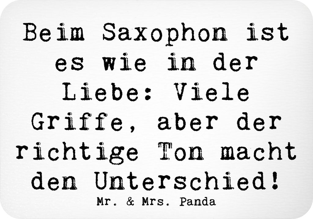 Mr. & Mrs. Panda magnet Spruch Saxophon Liebe - Weiß - Geschenk, küchenmagnet, Griffe, Kühlschrankmagnet, Instrument lernen, Blues, rechteckmagn...