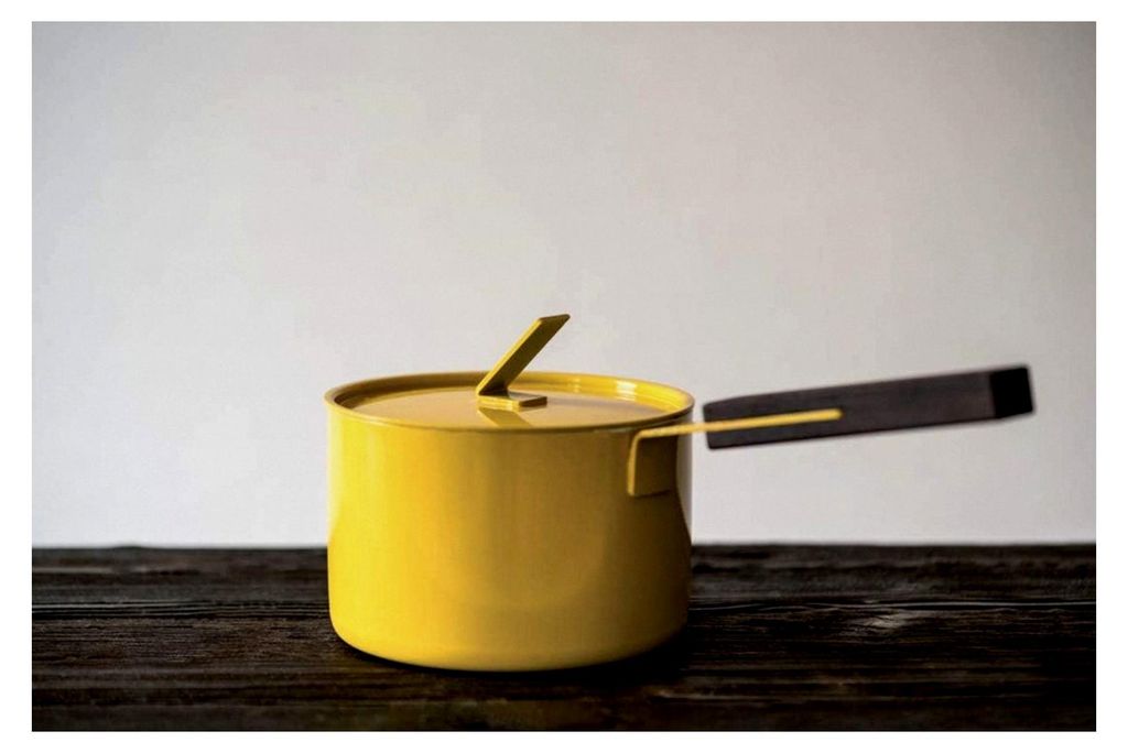 Saucier 16 cm, Gelb, Emailliert, 2000 ml, mit Deckel