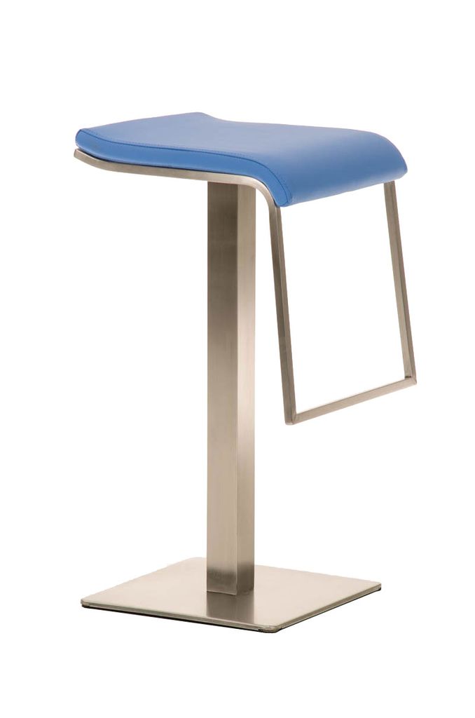 TPFLiving Barhocker Lamelo E Gestell Edelstahl Kunstleder Blau