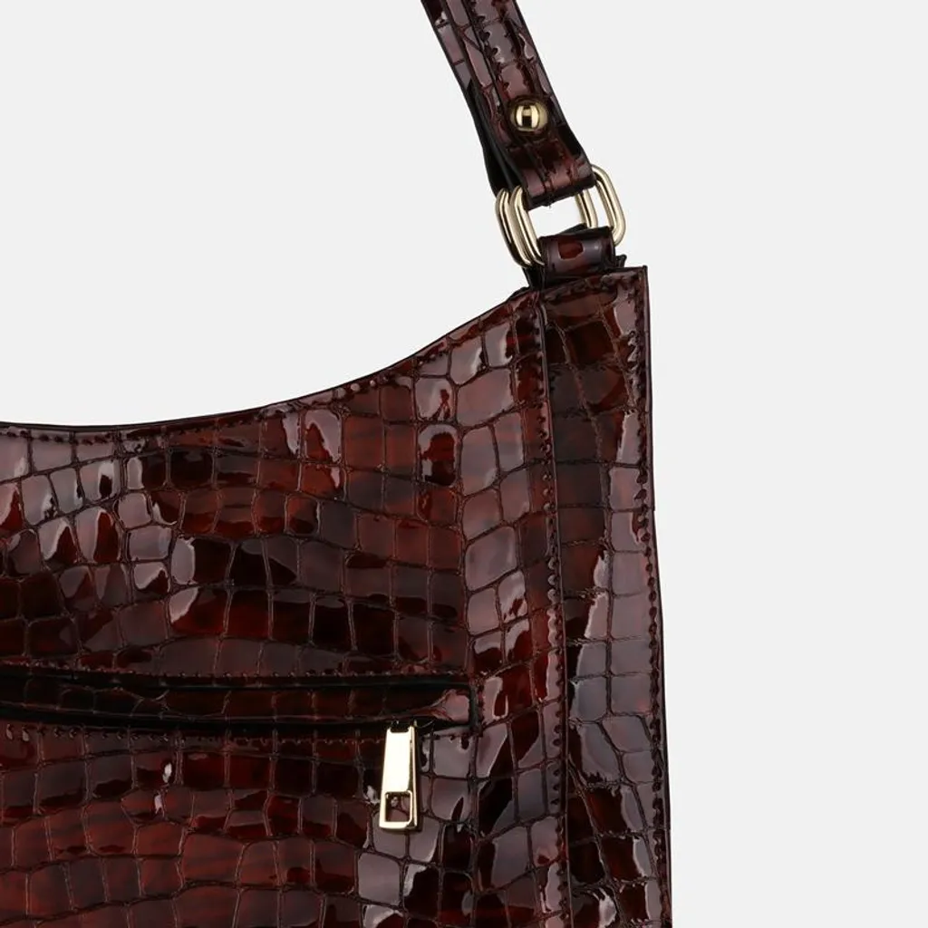 Sac à main cuir verni marron SOFIA : un classique chic et indémodable