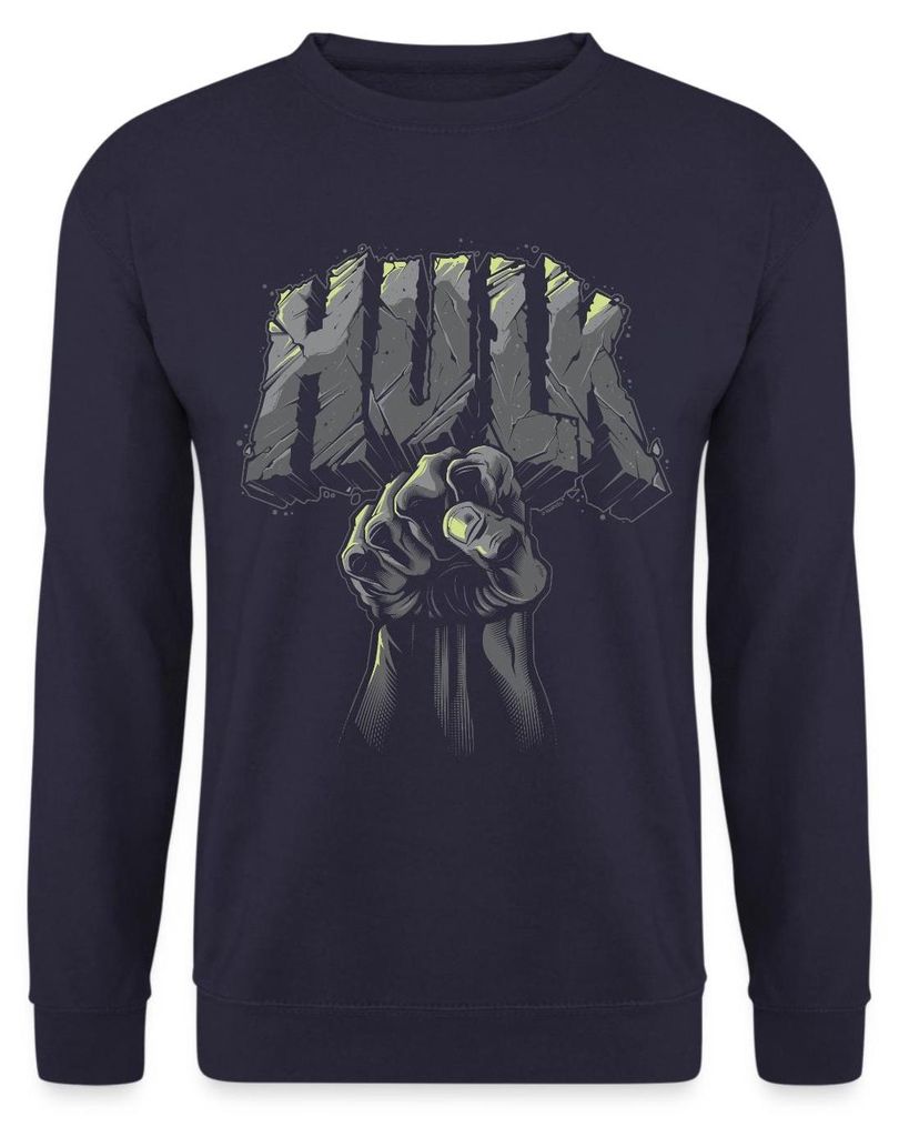 Spreadshirt Avengers Hulk Mit Faust Uni Pullover, XXL, Navy Produktbild 
