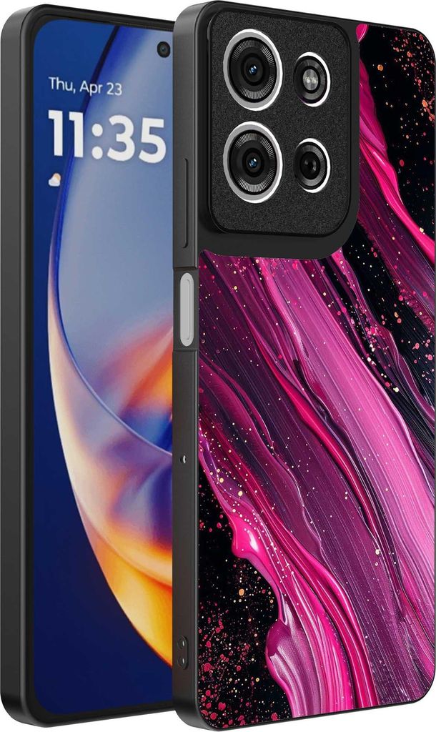 Geeignet für Motorola Edge 50 Neo Telefon Fall mit Marmor-Druck - TPU zurück Abdeckung Fall Marmor-Design - Purple Pink - Smartphonica