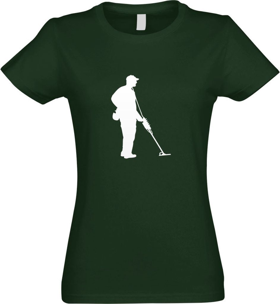 Kiwistar - T-Shirt tailliert - Damen - flaschengrün - Metalldetektor Schatzsuche - mit Motiv Bedruckt - Funshirt Design - Sport - Freizeit - Damen...