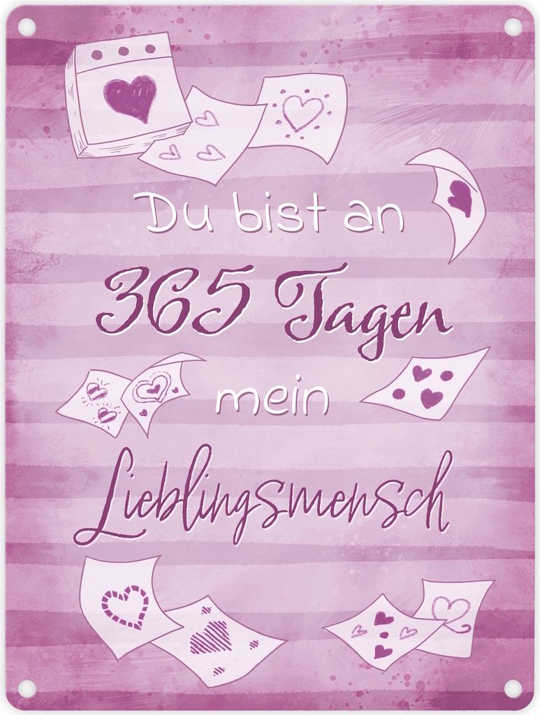 Du bist an 365 Tagen mein Lieblingsmensch Metallschild in 15x20 cm