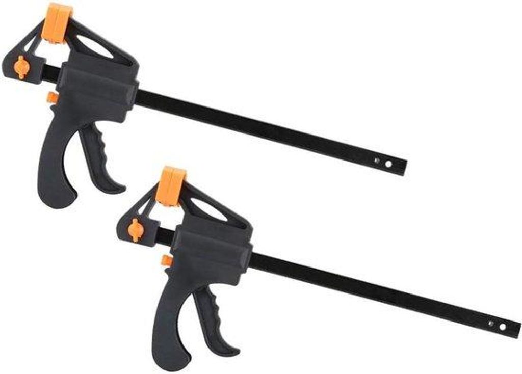 10 Zoll (25 cm) F-Klemmen-Set mit Quick-Grip und Ratchet-Release - Holzbearbeitung-Set - Verstellbare Bar-Fixierung - Klemmen-Set aus Kunststoff - ...