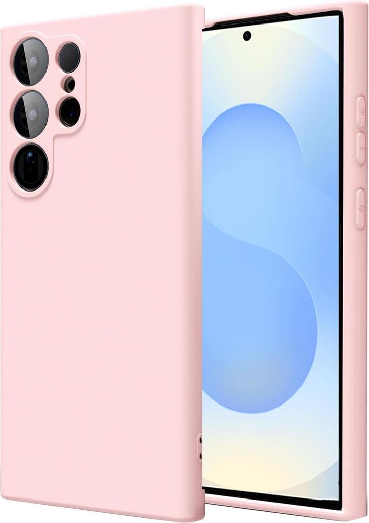 Hülle für Samsung Galaxy S25 Ultra Handy Schutz Cover Silikon Gel Case Handyhülle, rosa