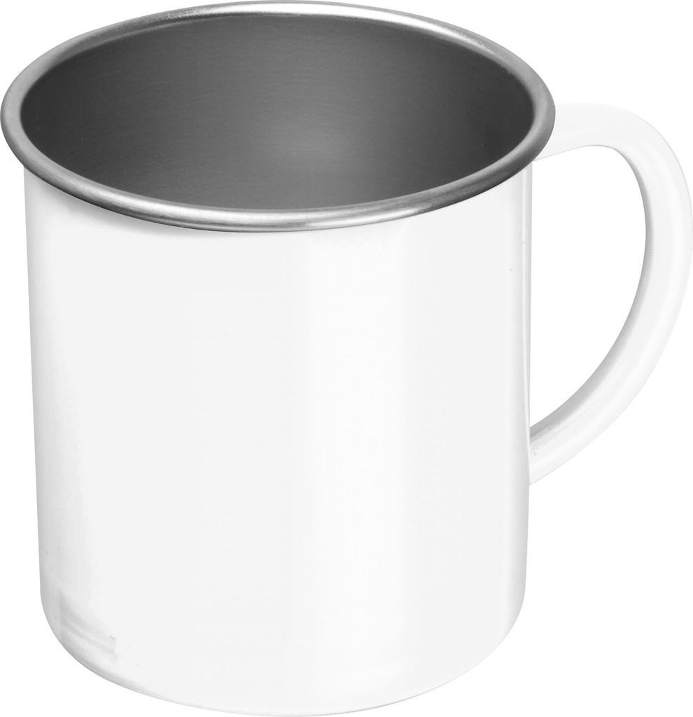 Nostalgische Stahltasse / Kaffeetasse / 350 ml / Farbe: weiß