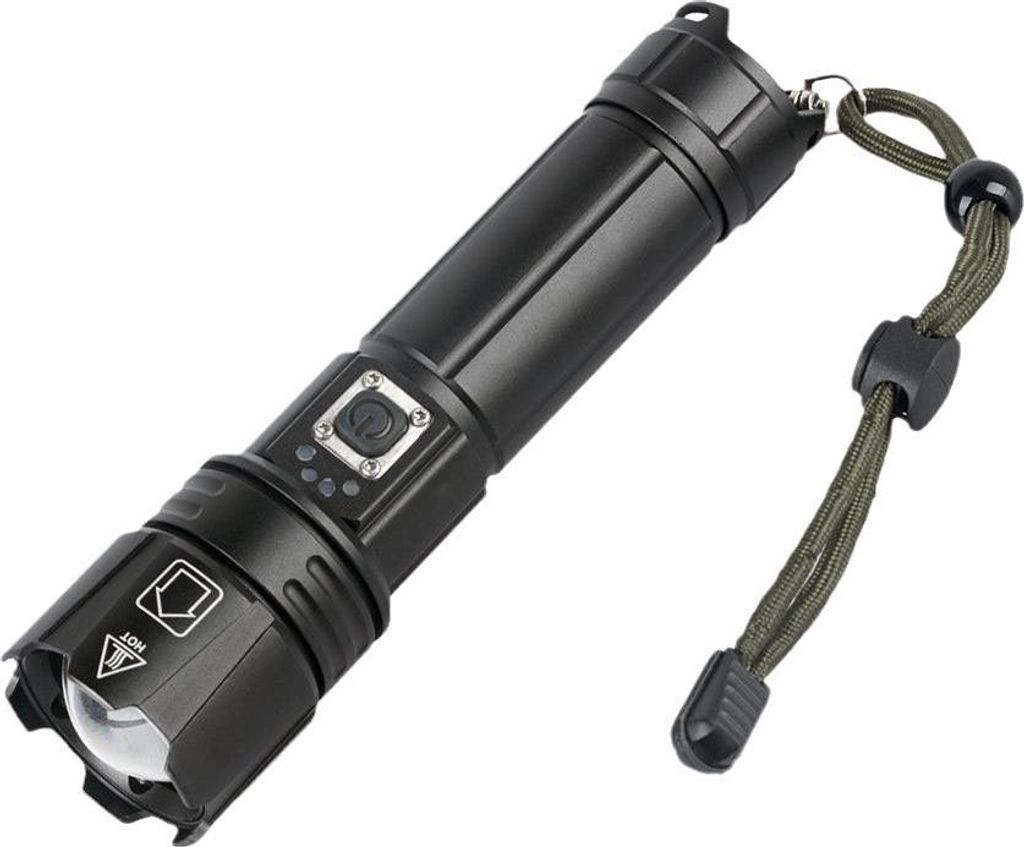 LED-Taschenlampe mit 1400 Lumen, 5 Modi, Zoom und Wasserdichtigkeit, 24 Stunden Laufzeit, ideal für Outdoor, Camping