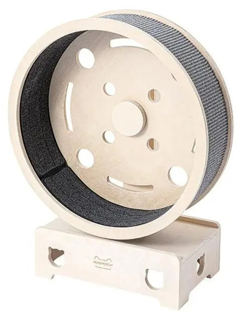 Roue d'exercice pour chat - Roue en bois de bouleau massif - Taille M
