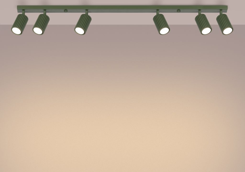 Plafond KARBON 6L olivgrün 6xGU10 10W Aluminium 16.5x6.5x117cm Sollux Lighting