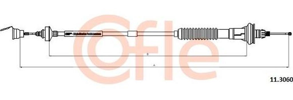 COFLE 11.3060 Seilzug, Kupplungsbetätigung OE 2150EG kompatibel mit 206