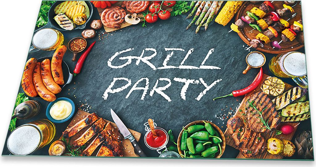 Herdabdeckplatte Glaskeramikkochfeld-Abdeckung Spritzschutz Glas Universal 80x52 Essen Bunt