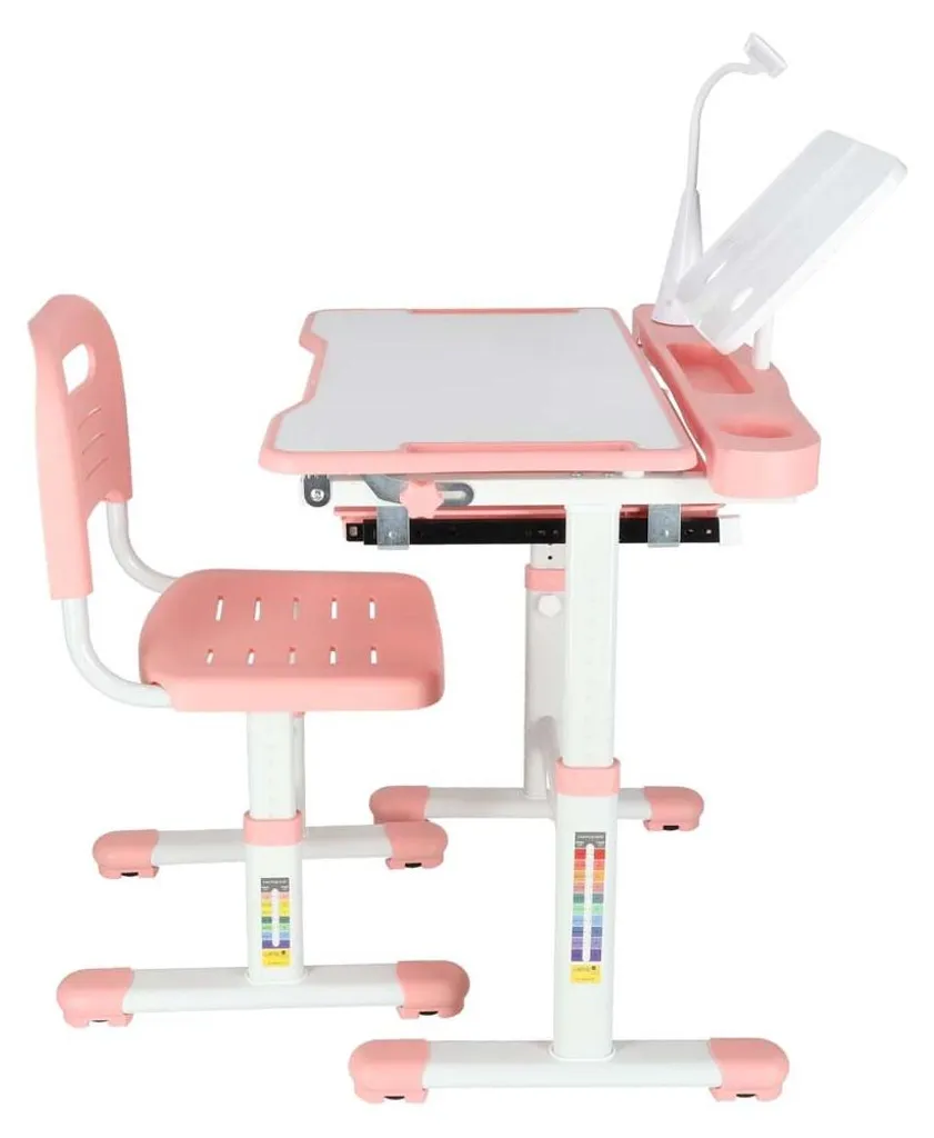 Coin bureau complet pour devoirs avec chaise stable et lampe de lecture