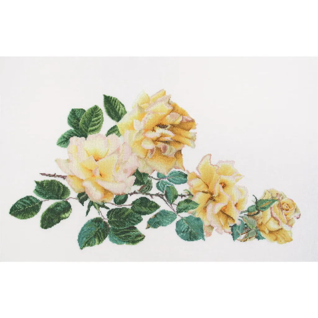Kit point de croix fleurs Thea Gouverneur Peace Rose sur toile Aida 16
