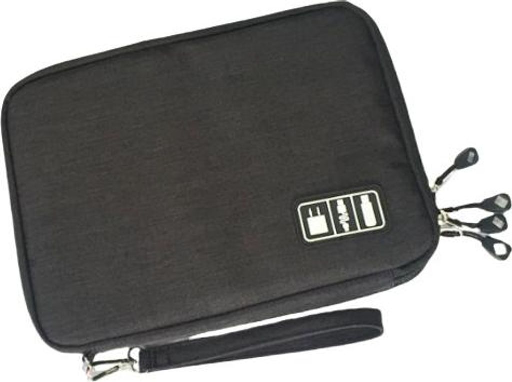 INF Kompakter Tech-Organizer - Kleine Tasche für Elektronikzubehör Schwarz