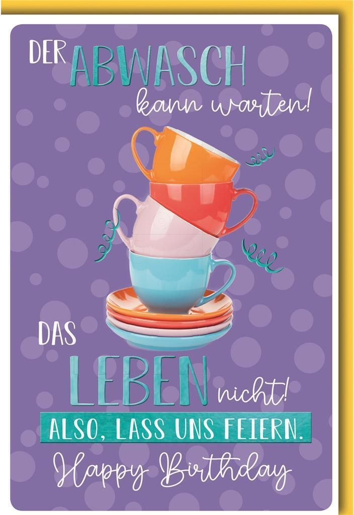 Geburtstag - Glückwunschkarte im Format 11,5 x 17 cm mit Umschlag - Ta