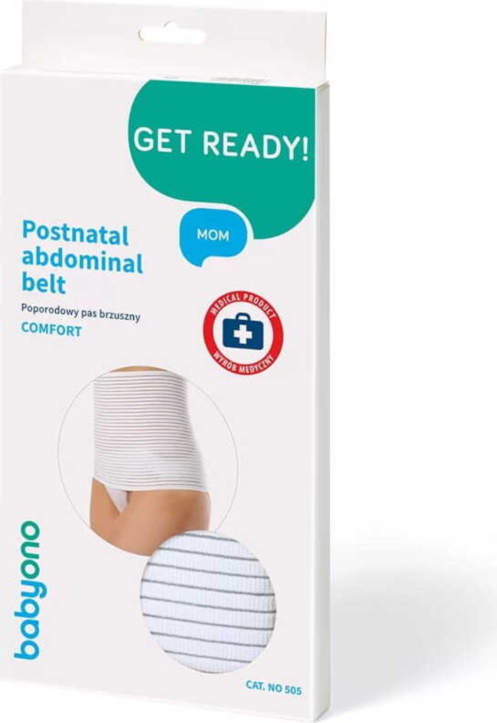 BABYONO | Postnatal Bauchgrtel Comfort XL - Wei - Sttzt nach der Geburt - Bequem und sicher