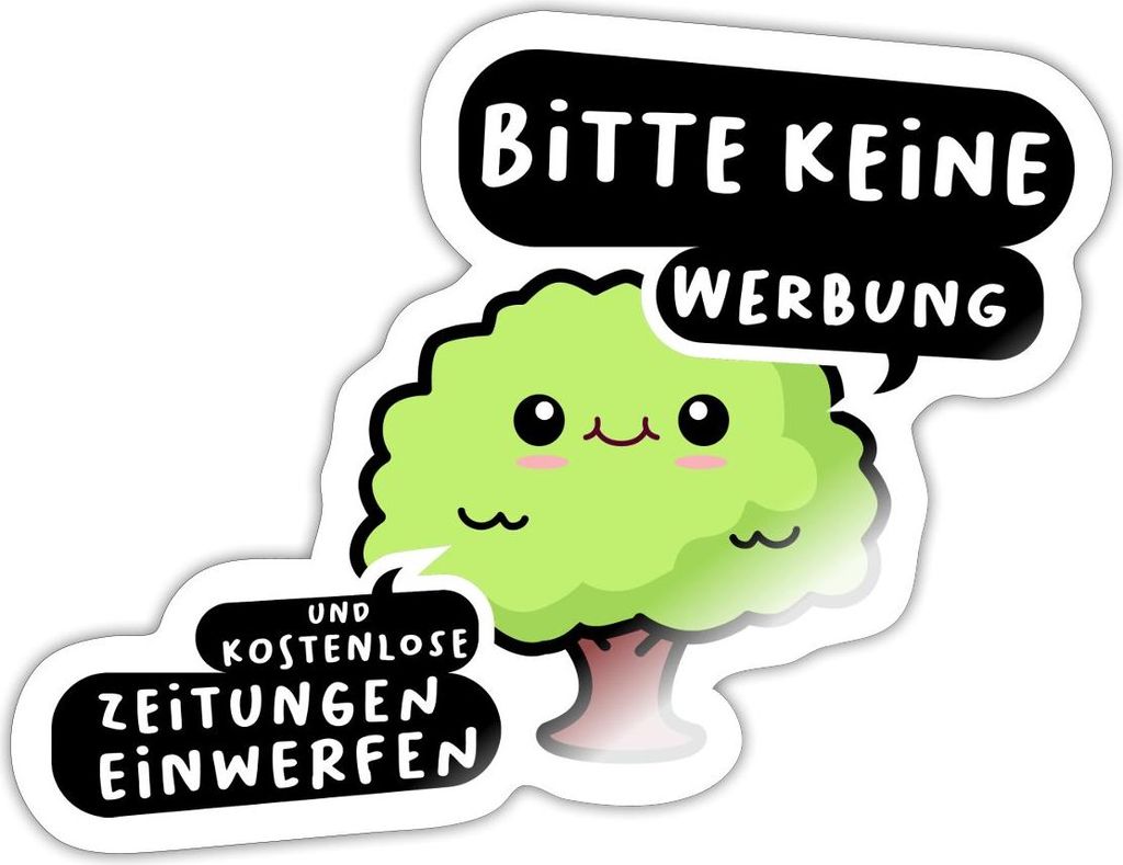Spreadshirt Briefkasten Aufkleber Bitte Keine Werbung Zeitung Sticker Aufkleber, 10 x 10 cm, Weiß glänzend