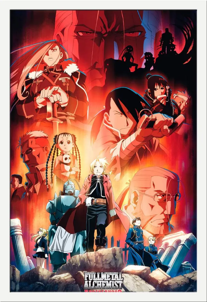 Poster Sous Cadre Fullmetal Alchemist Key Art 61x91.5cm Protection Plexi
