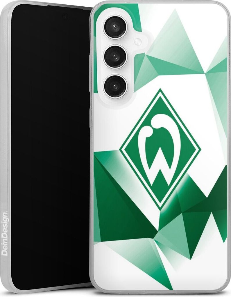 DeinDesign Slim Hülle für Samsung Galaxy S24 FE 5G Silikon Case Ultra Dünn Handyhülle Offizielles Lizenzprodukt SV Werder Bremen Tarnmuster