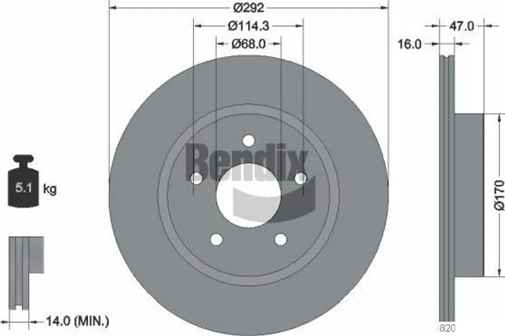 Disque de frein BENDIX BDS1549 OE 432064CE0A pour Leaf et X-Trail