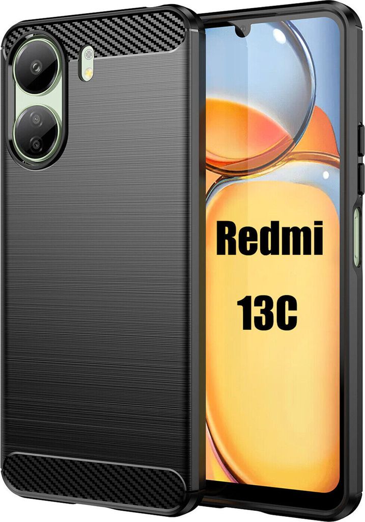 Xiaomi Redmi 13C / Poco C65 Carbon Hülle Handyhülle Bumper Produktbild 