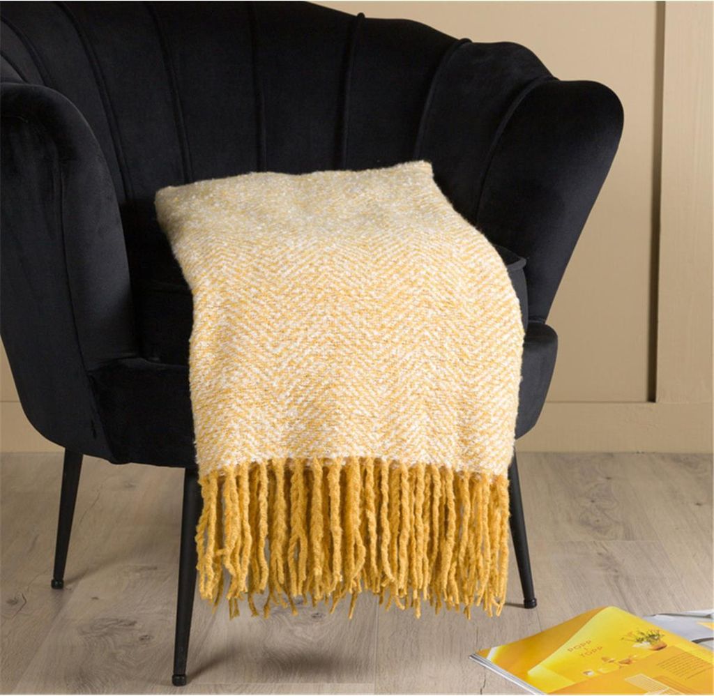 TOBY Decke weissgelb 170 x 130 cm