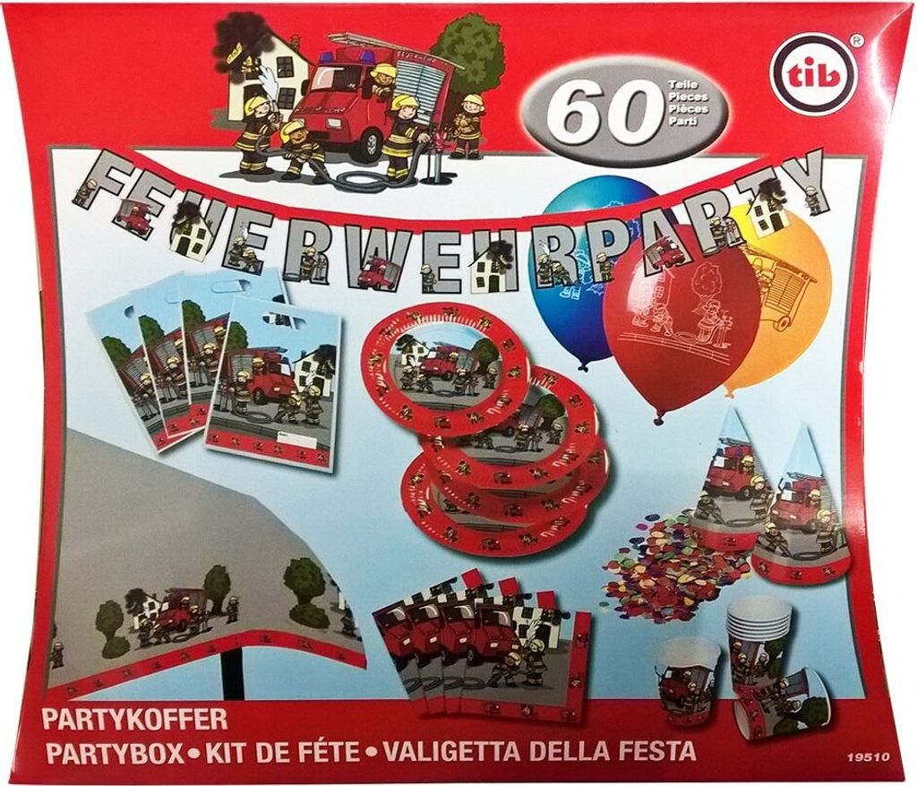 TIB HEYNE Party-Koffer Feuerwehr 60-teilig (1 Set) Produktbild 