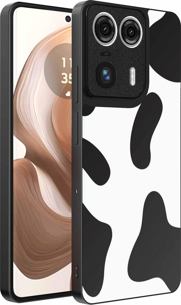 Fit für Motorola Edge 50 Ultra Phone Case mit Kuh Flicken drucken - TPU Backcover Fall mit Kuh Flicken Design - Smartphonica