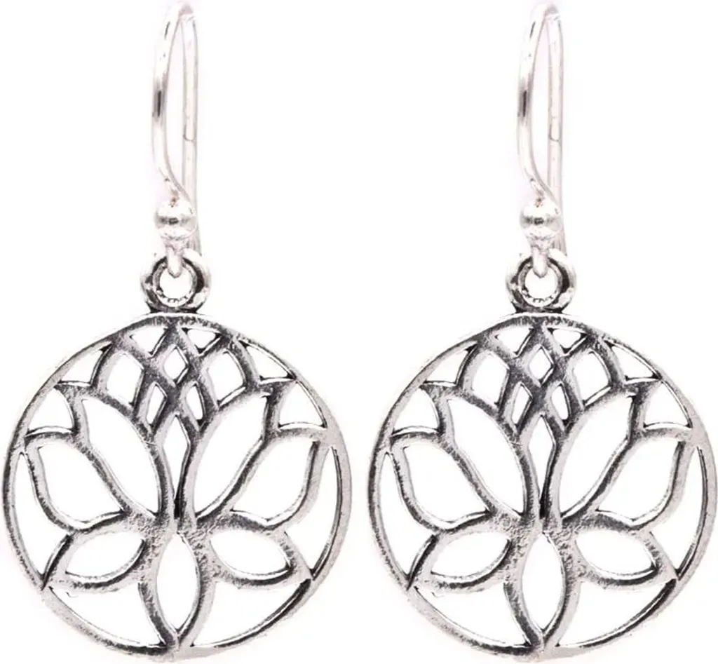 Boucles d'oreilles Lotus 1,8 cm en laiton argenté résistant - Set de 2