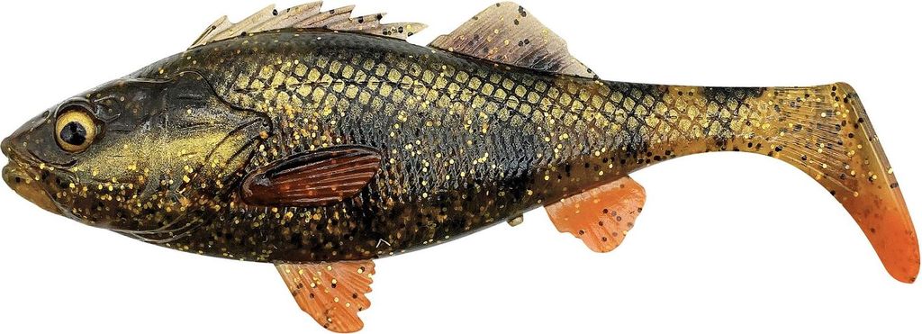 Savage Gear Shad 4D Perch Shad Farbe Motoroil UV Gewicht 94g Gummifisch Schleppköder