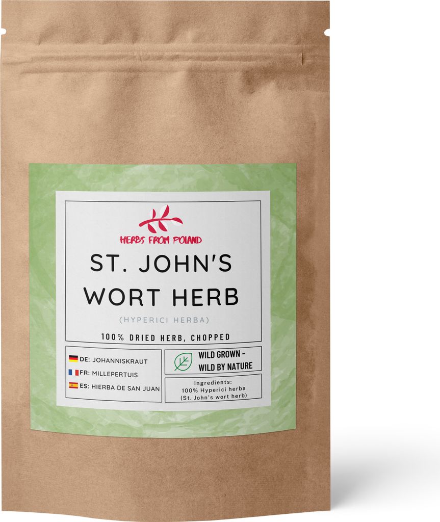 Herbs From Poland – Getrocknete Johanniskraut Naturbelassenes Ganzes Kraut Ohne Künstliche Zusätze Ideal für Aufgüsse und Gewürze 500 g