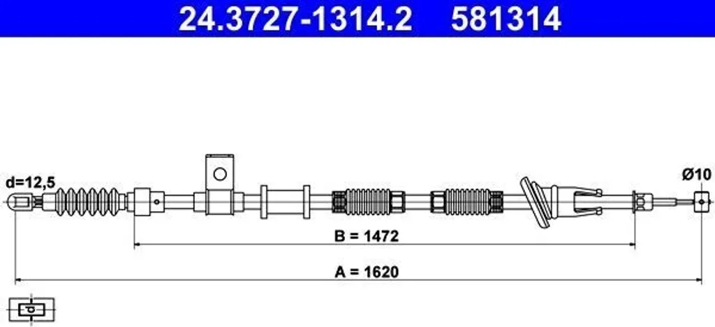 Cavo Freno di Stazionamento ATE 24.3727-1314.2 Volvo 30621299
