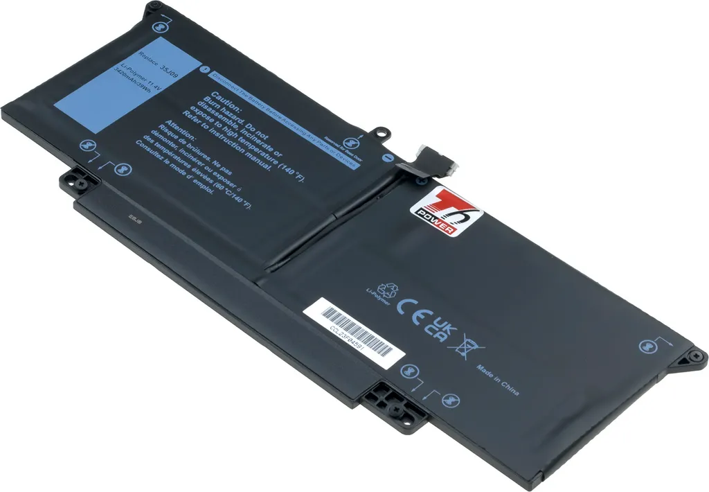 Batteria T6 Power per Dell Latitude 14 7410, Li-Poly, 11,4 V, 3420 mAh (39 Wh), nero