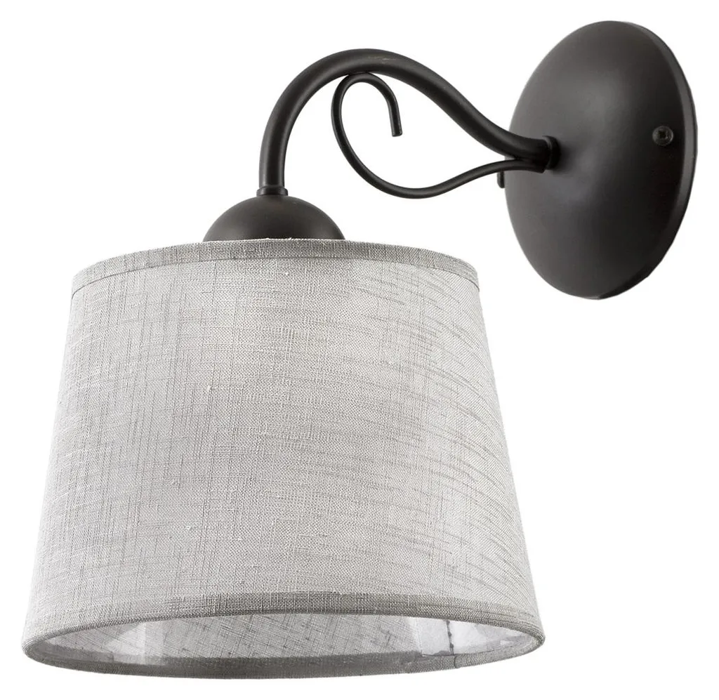 Applique Jupiter KAMELIA 28x20x26 cm abat-jour tissu gris culot E27