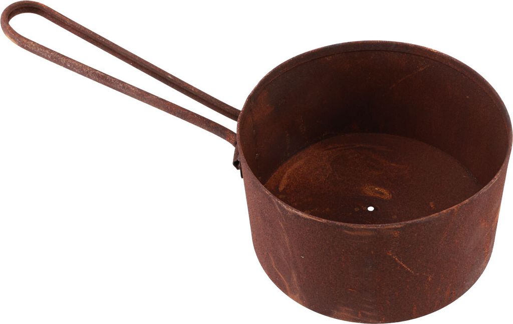 Pflanztopf Metall Vintage-Stil Rost Optik Übertopf Pfanne Garten Deko Ø20cm H11cm