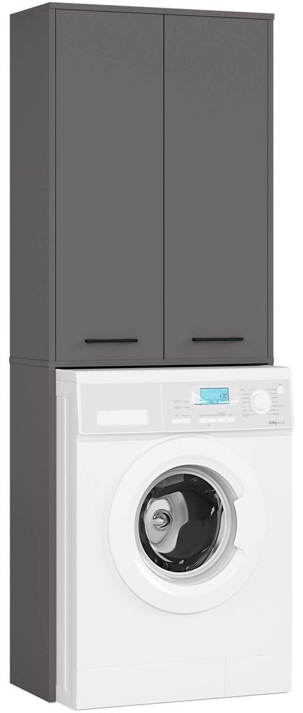 Akord Mobile Bagno Per Lavatrice 2 Ante Colore Grafite Immagine del prodotto 
