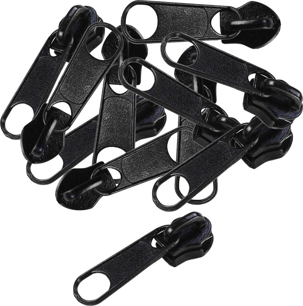 10 Reißverschluss Zipper für Endlosreißverschluss non lock 8mm schwarz