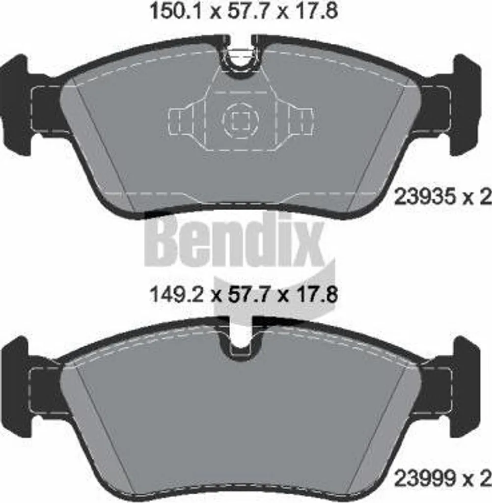 Jeu de plaquettes frein à disque BENDIX BPD1307 pour berlines BMW 1 et 3