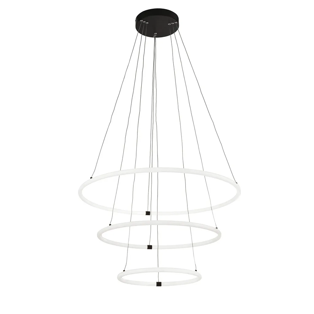 Pendentif LED Revolve 3Lt Noir Mat pour éclairage puissant sans ombre